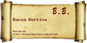 Bacsa Bertina névjegykártya